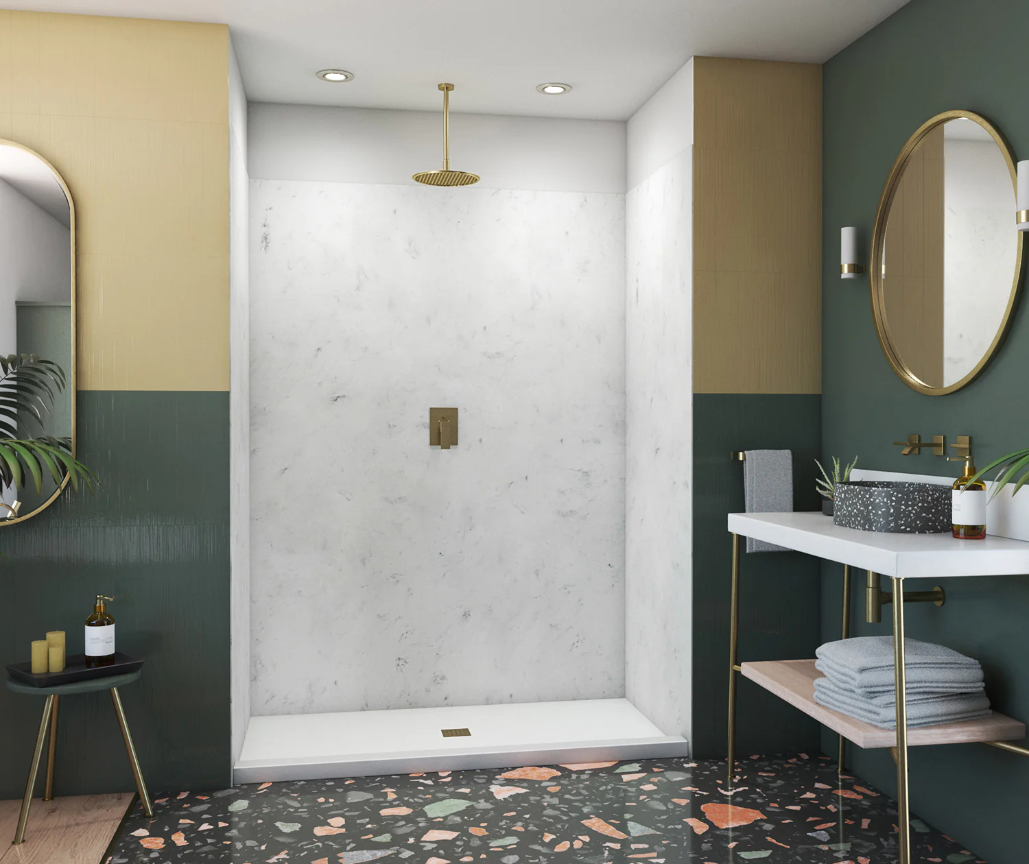 36-In x 62-In x 96-In Swanstone Solid Surface Shower Wall Kit - Image 23