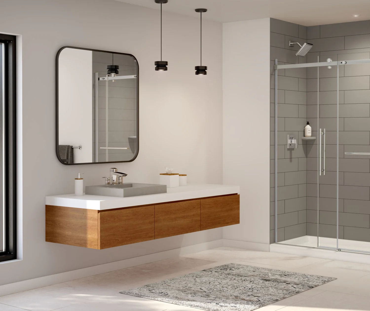 36 x 36 Swanstone Modern Subway Tile Shower Wall Kit - Image 37