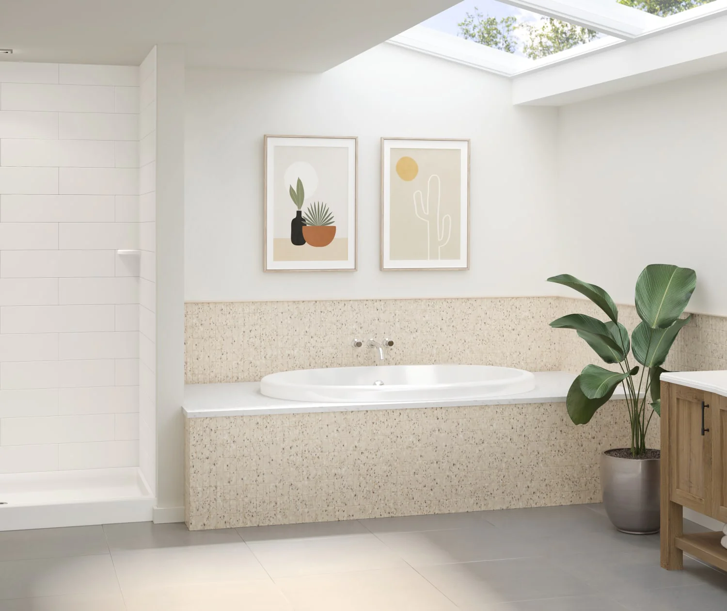 36 x 36 Swanstone Modern Subway Tile Shower Wall Kit - Image 8