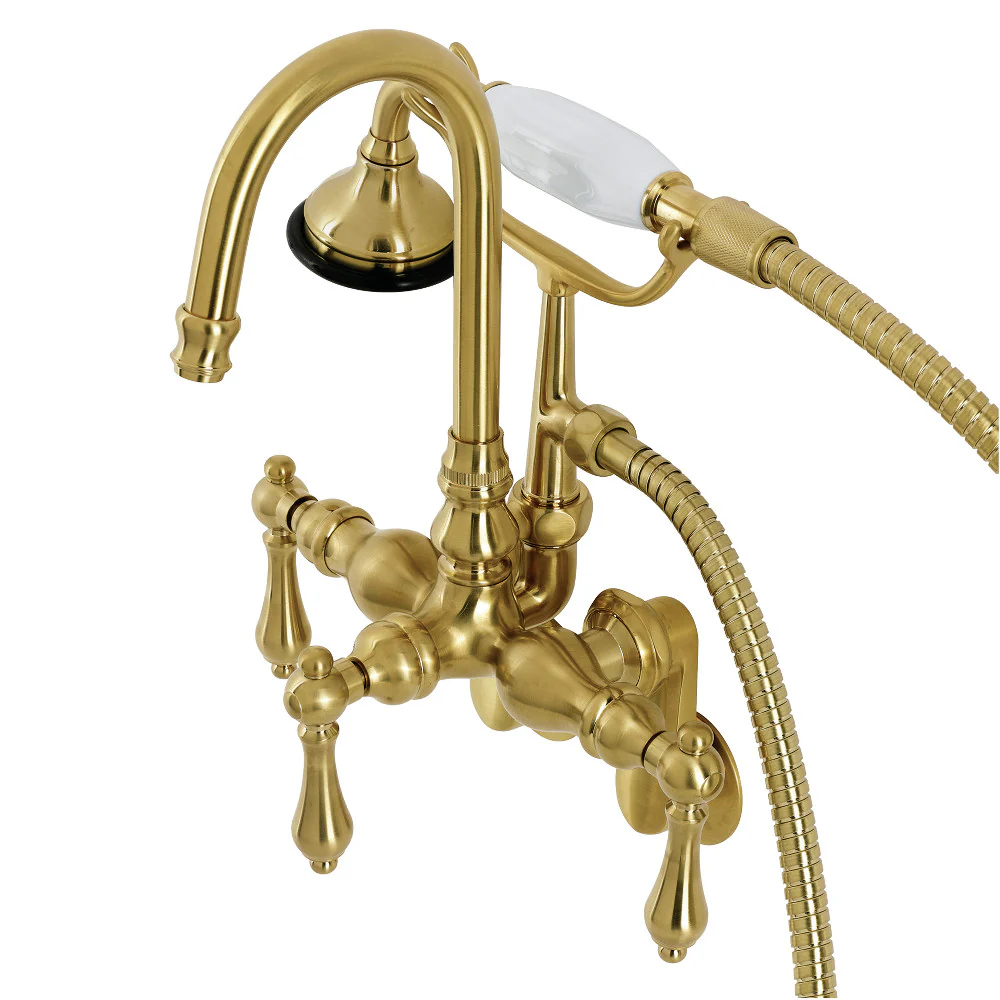 Kingston Brass AE302T1 Aqua Vintage Wall Mount Clawfoot Tub Faucets - Image 3