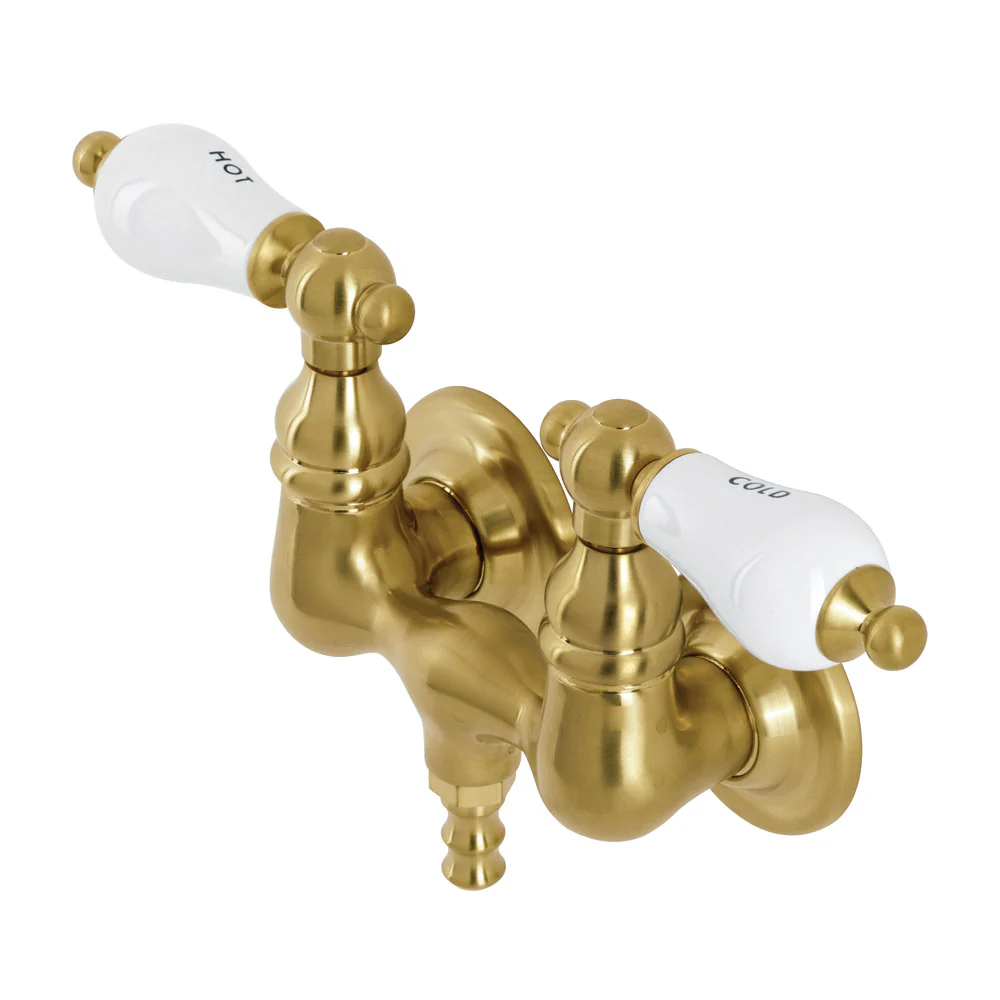 Kingston Brass AE33T0 Aqua Vintage 3-3/8 Inch Wall Mount Tub Faucet - Image 5