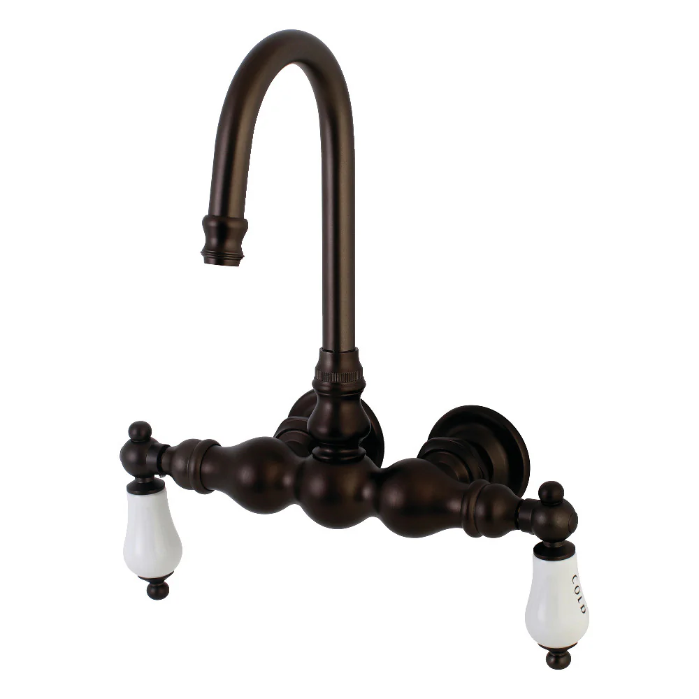 Kingston Brass AE3T7 Aqua Vintage 3-3/8 Inch Wall Mount Tub Faucet - Image 4