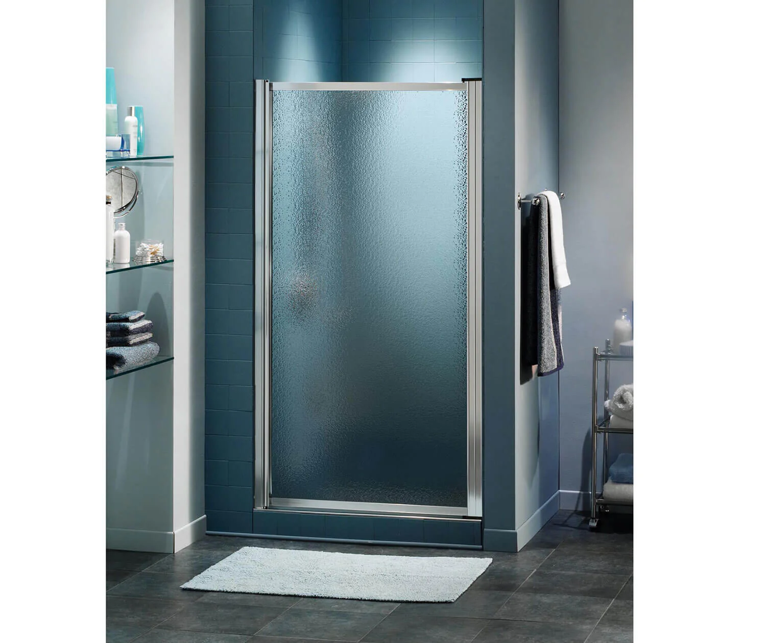 Chrome Frameless Pivot Alcove Shower Door With Clear Glass Maax Pivolok 31-32 3/4 X 64 1/2 - Image 3