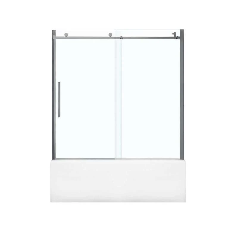 Chrome HALO Frameless Slider Tub Door With Clear Glass By Maax 56.5 To 59in X 59in - Image 3