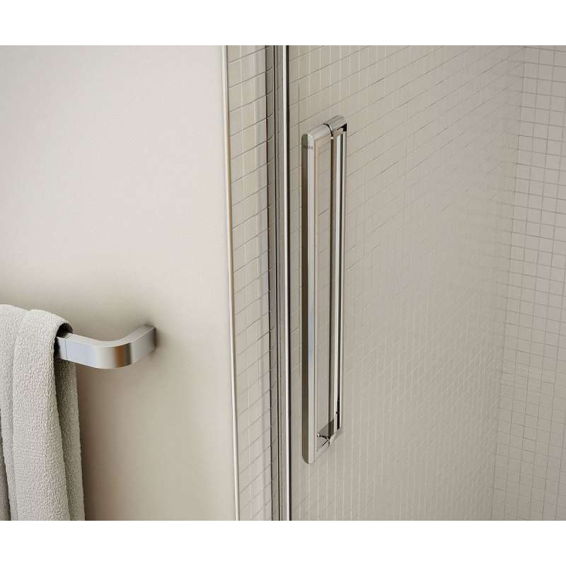 Chrome HALO Frameless Slider Tub Door With Clear Glass By Maax 56.5 To 59in X 59in - Image 4