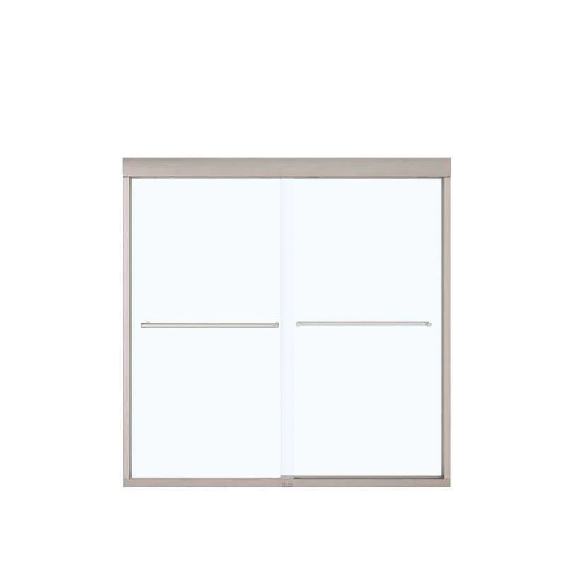 Brushed Nickel 6mm Semi-Frameless Slider Tub Door With Clear Glass, MAX Kameleon 55-59X57IN - Image 4