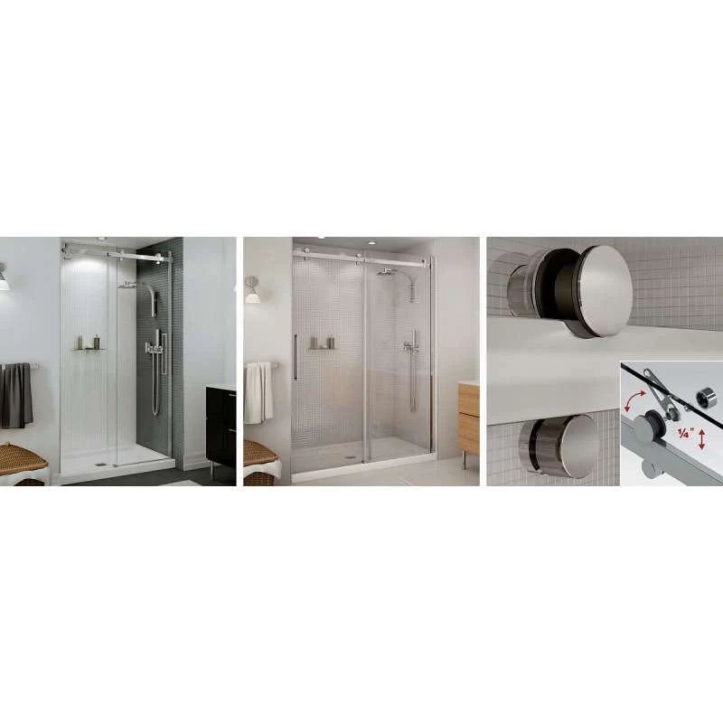 Frameless Slider Alcove Shower Door With Clear Glass Max Halo 44.5-47in X 78.75in - Image 6