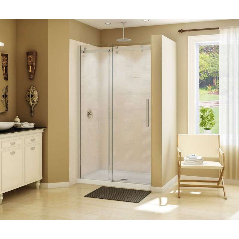 Frameless Slider Alcove Shower Door With Clear Glass Max Halo 44.5-47in X 78.75in - Image 9