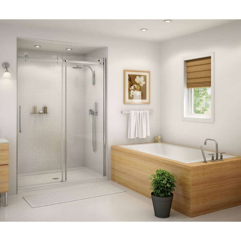 Frameless Slider Alcove Shower Door With Clear Glass Max Halo 56.5 To 59in X 78.75in - Image 10