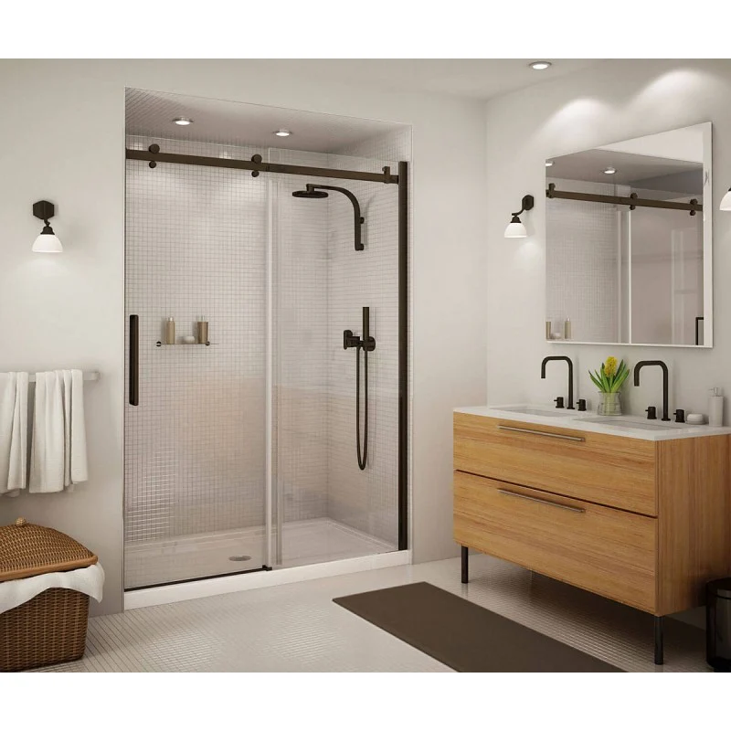 Frameless Slider Alcove Shower Door With Clear Glass Max Halo 56.5 To 59in X 78.75in - Image 6