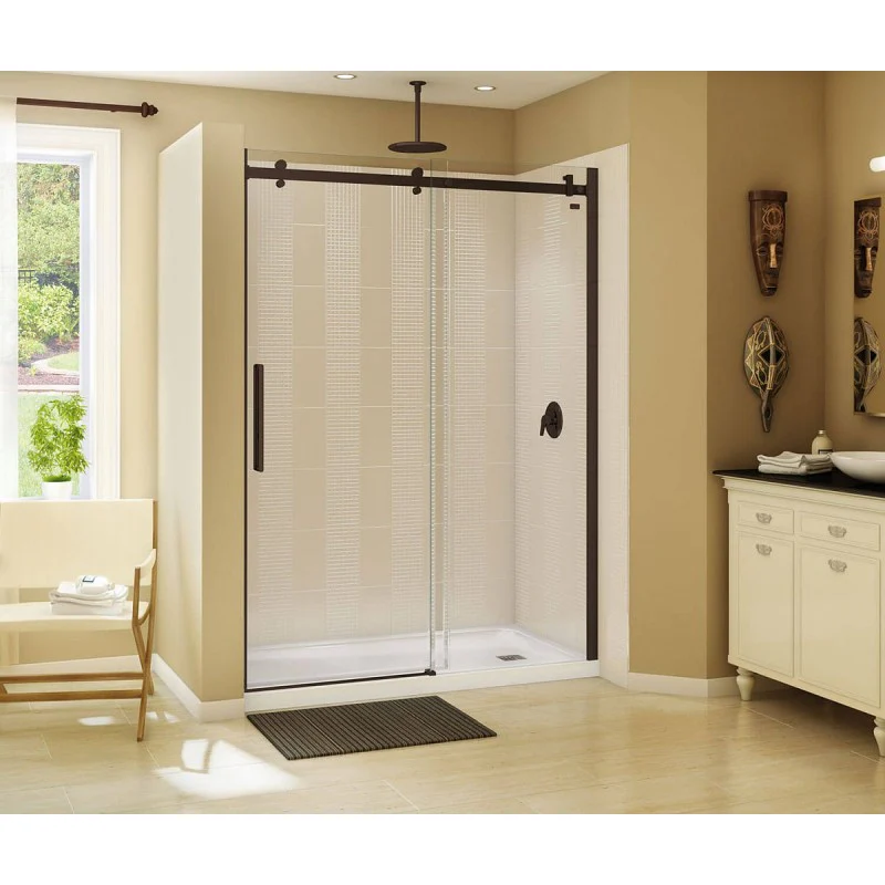 Frameless Slider Alcove Shower Door With Clear Glass Max Halo 56.5 To 59in X 78.75in - Image 8