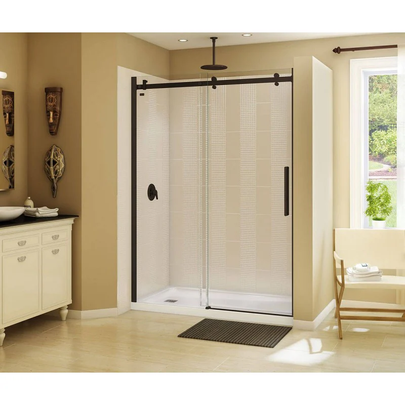 Frameless Slider Alcove Shower Door With Clear Glass Max Halo 56.5 To 59in X 78.75in - Image 9