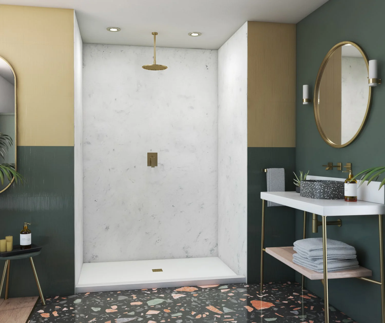 SMMK96-4262 42 x 62 x 96 Swanstone® Smooth Glue up Shower Wall Kit - Image 5